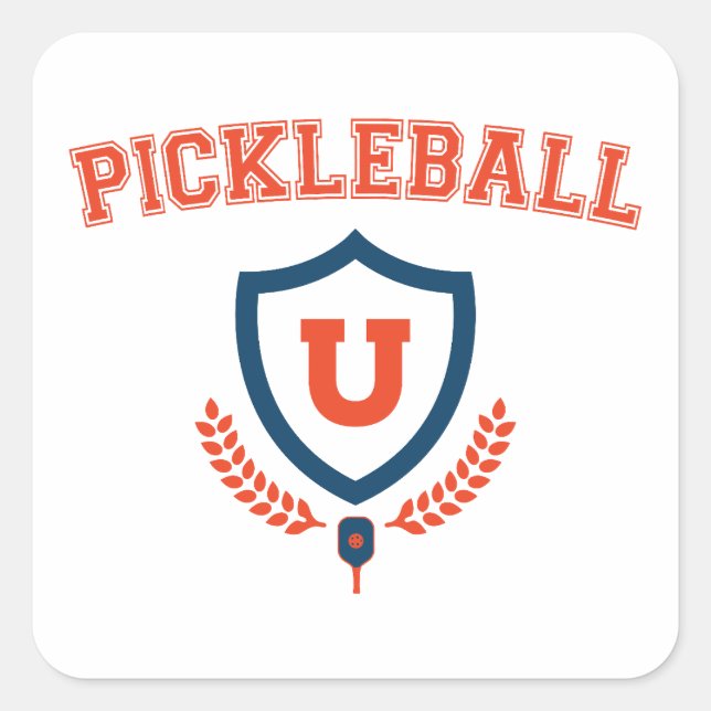 Universität Pickleball Quadratischer Aufkleber (Vorderseite)