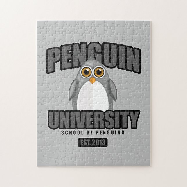 Universität Pinguin - Grau Puzzle (Vertikal)