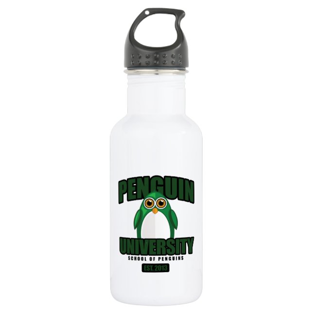 Universität Pinguin - Grün Trinkflasche (Vorderseite)