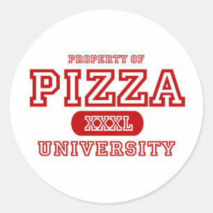 Universität Pizza Runder Aufkleber