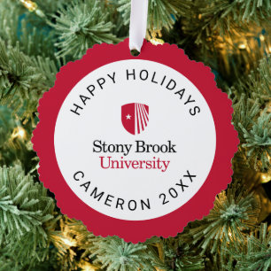 Universität Stony Brook Wortmarke Ornament Karte