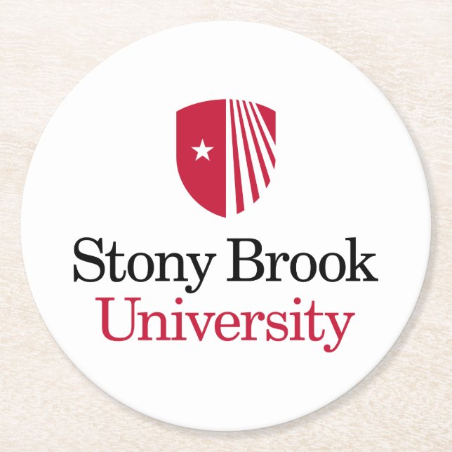 Universität Stony Brook | Wortmarke Runder Pappuntersetzer (Vorderseite)