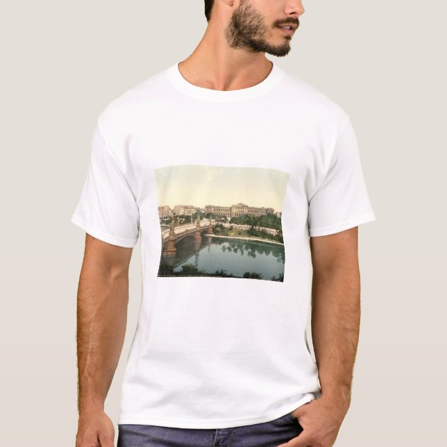 Universität und Brücke, Straßburg, Elsass, T-Shirt (Vorderseite)