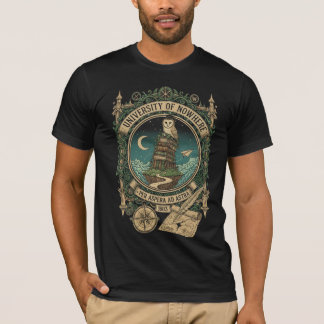 "Universität von Nirgendwo" Eule & Bücher-Wappen. T-Shirt