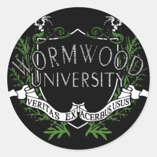 Universität Wormwood Runder Aufkleber