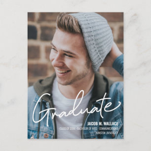Universitäts-College Absolvent männlich mit Foto Ankündigungspostkarte