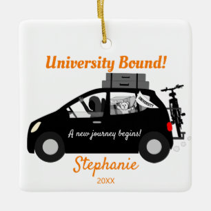 University Bound Girl Keramikornament