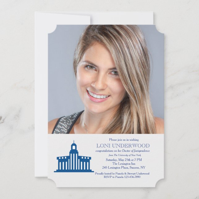 University Gebäude Foto Abschluss Einladung (Vorderseite)