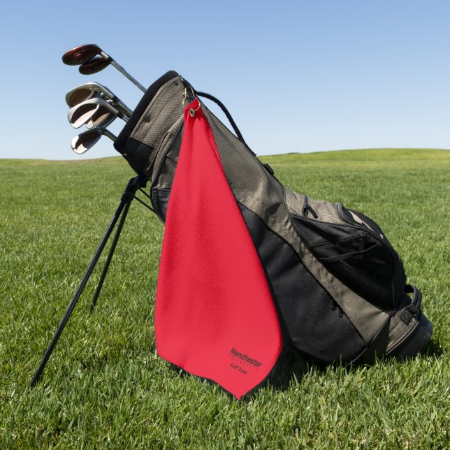 University Golf Team Red und Black Golfhandtuch (Gras)