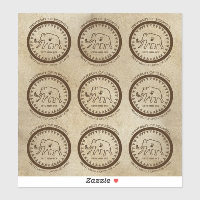 University of Beringia Mammoth Siegel Aufkleber (Blatt)