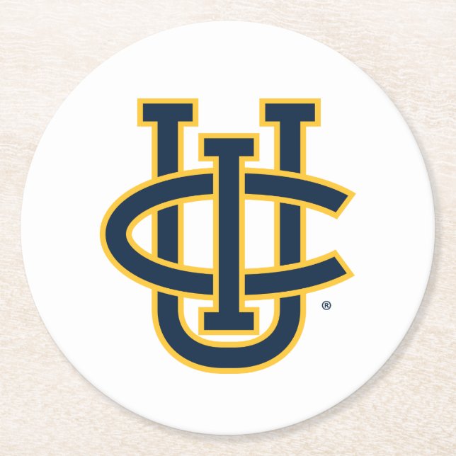 University of California, Irvine Logo Runder Pappuntersetzer (Vorderseite)