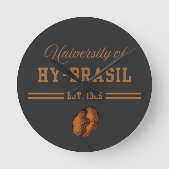 University of Hy-Brasil, Est. 1325 Runde Wanduhr (Vorderseite)