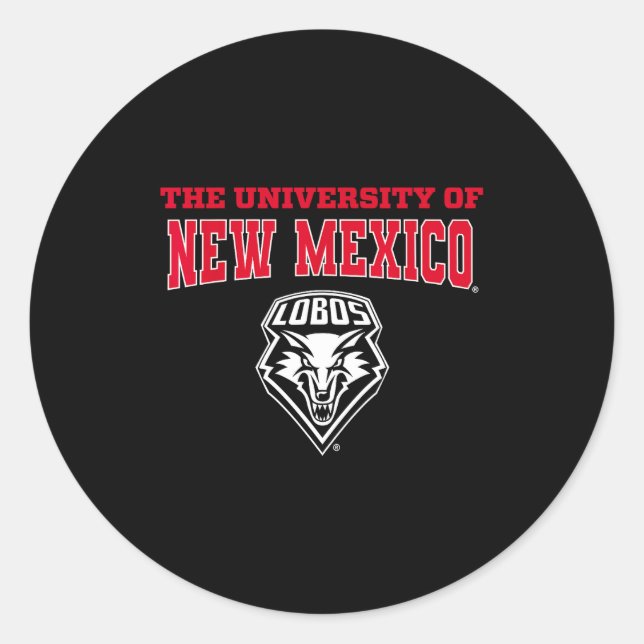 University Of New Mexico Unm Lobos Ncaa Unm&#   Runder Aufkleber (Vorderseite)