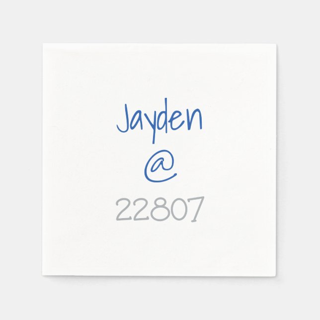 University Silver Blue Zip Code Custom Serviette (Vorderseite)