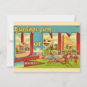 Universty Vintage Postkarte von New Mexico
