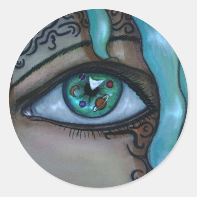 Universum Auge Runder Aufkleber (Vorderseite)