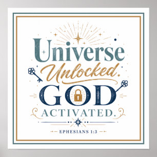 Universum freigeschaltet Gott aktiviert Spirituell Poster