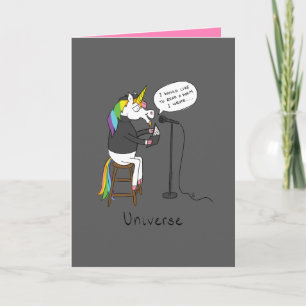 Universum - Funny Unicorn Poesie Grußkarte Karte