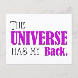 Universum hat meine Back, Daily Affirmation Flash  Feiertagspostkarte