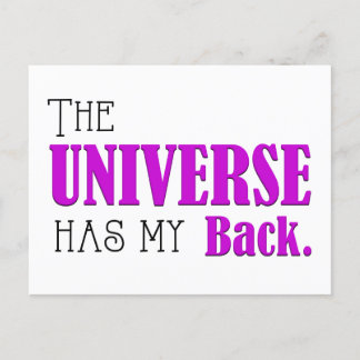 Universum hat meine Back, Daily Affirmation Flash  Feiertagspostkarte