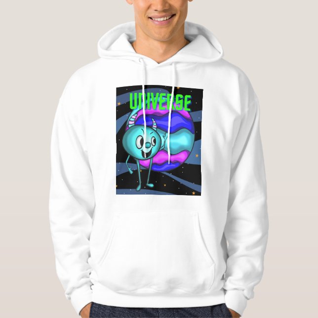 UNIVERSUM UND PLANET HOODIE (Vorderseite)