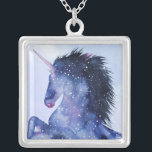 Universum Unicorn - Kosmisch Versilberte Kette<br><div class="desc">Unicorn Universe IV von Grace Popp. Enthält ein positives Einhorn mit einem galaktischen,  kosmischen Design.</div>