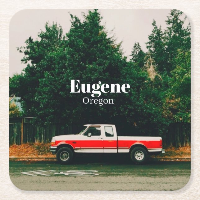 Univestadt Eugene - Oregon Rechteckiger Pappuntersetzer (Vorderseite)