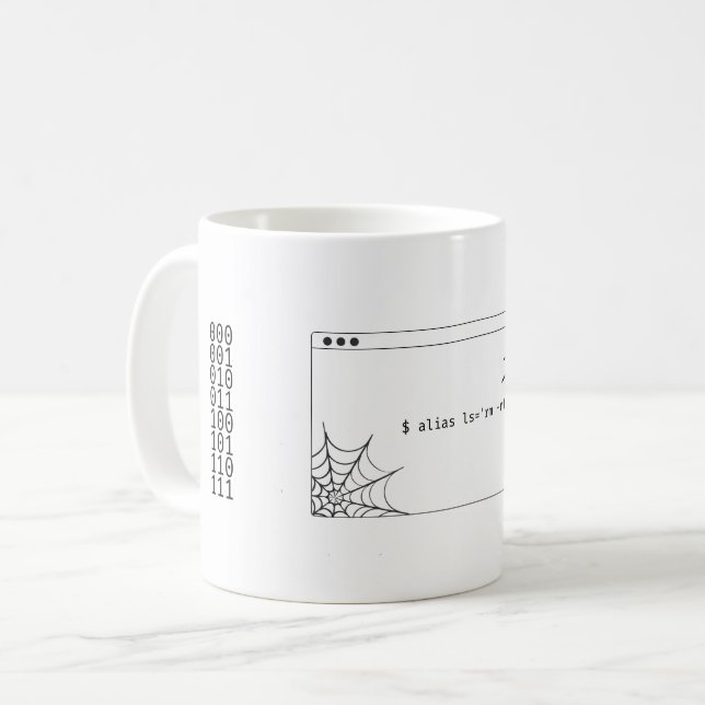 Unix-Befehl "alias" lustig Kaffeetasse (Vorderseite Links)