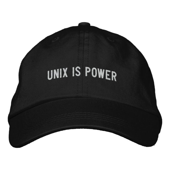 UNIX ist Power Bestickte Baseballkappe (Vorderseite)