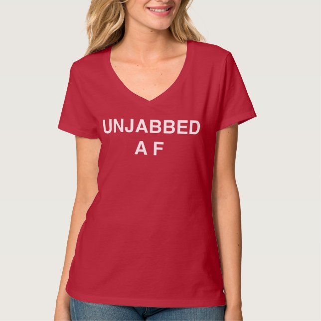 UNJABBED AF V-Neck T-Shirt (Vorderseite)