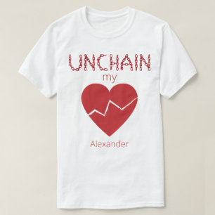 Unkette Mein gebrochenes Herz Liebe Roter Name Per T-Shirt