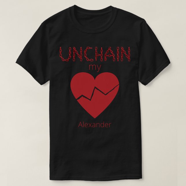Unkette Mein gebrochenes Herz - Liebe Roter Person T-Shirt (Design vorne)