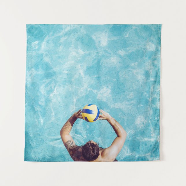 Unknown person playing beach volleyball wandteppich (Vorderseite)