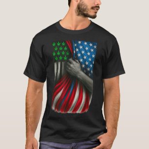 Unkraut Amerikanische Flagge 4. Juli Lustiger Unkr T-Shirt