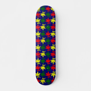 Unkraut-Blätter fallen blau entworfen ab Skateboard
