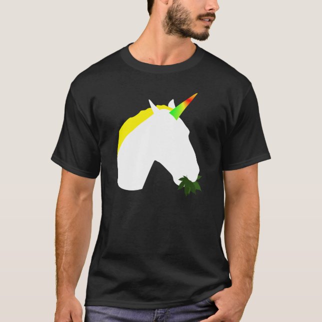 Unkraut, das Unicorn T - Shirt isst (Vorderseite)