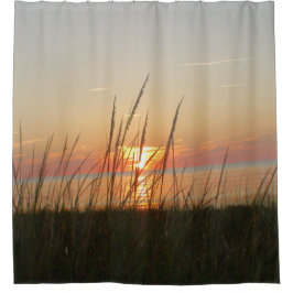 Unkraut im Sonnenuntergang Duschvorhang