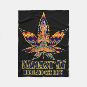 Unkraut Namast'ay Zuhause und hoch S Namaste Liebe Fleecedecke