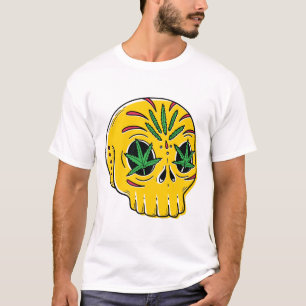 Unkraut-Schädel-T-Shirt T-Shirt