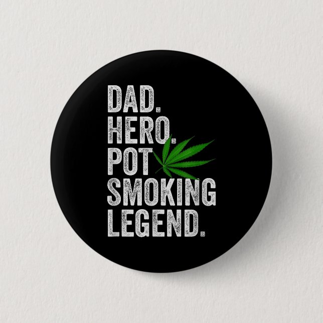 Unkraut-Vater-Shirt Lustiges Stoner-Weihnachts-T-S Button (Vorderseite)