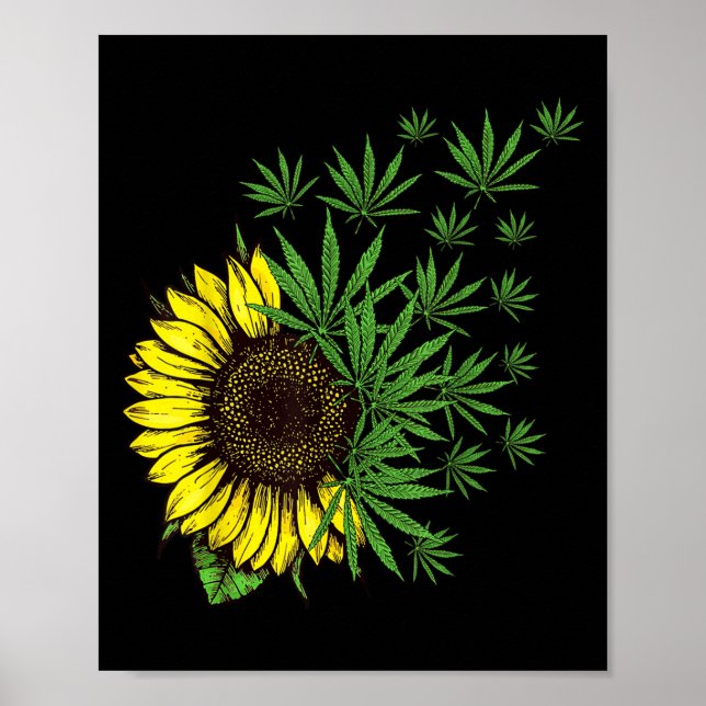 Unkrautleder Sonnenblume Frauen Rauchen Poster (Vorne)