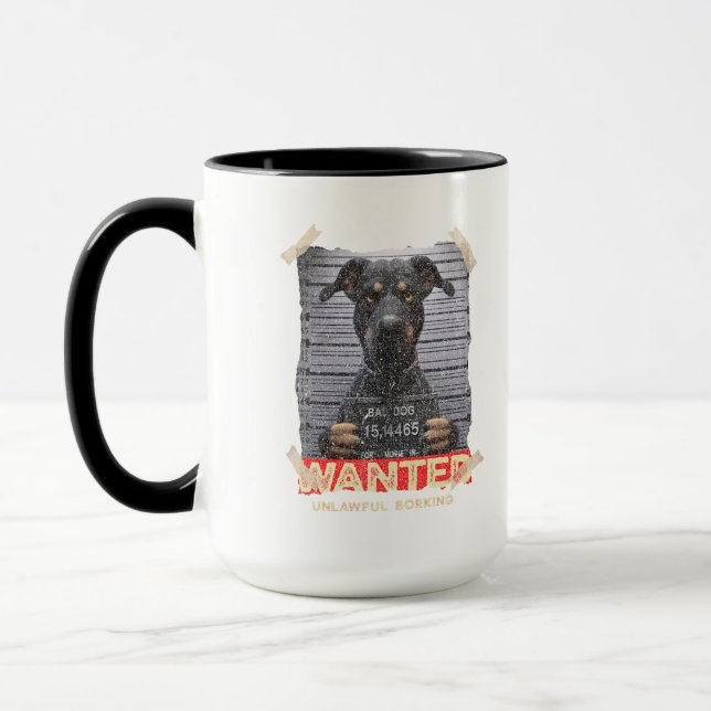 Unlawful Barking: The Doberman's Stern Warning Tasse (Links)