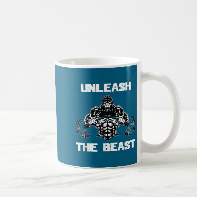Unleahe Gorilla Bodybuilding Motivational Gift  Kaffeetasse (Rechts)
