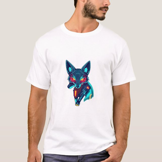 Unleash Neon Robo Fox T-Shirt (Vorderseite)