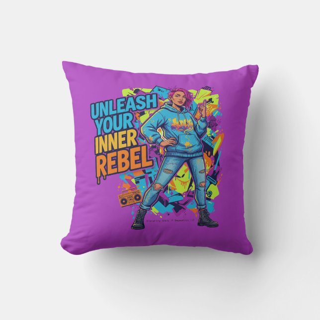 Unleash Your Inner Rebel - Throw Pillow Kissen (Vorderseite)