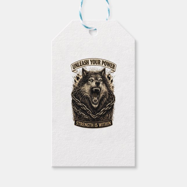 Unleash Your Power — Strength Is Within Geschenkanhänger (Vorderseite)