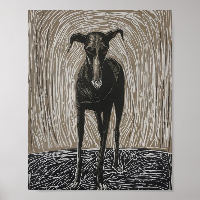 Unleashed Soul: Modern Expressionist Dog Art Poster (Vorne)
