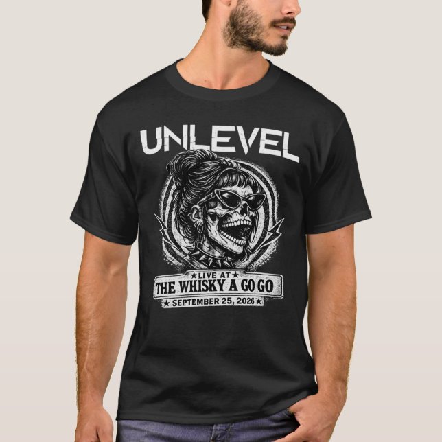 UNLEVEL live im WHISKY (Chick) T-Shirt (Vorderseite)
