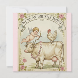 Unlikely Match Funny Valentine's Day Card Chicken Feiertagskarte