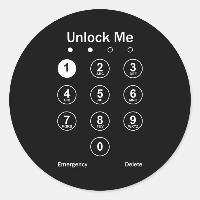 Unlock Me Phone Pcode Funny Gaming Christmas Gift  Runder Aufkleber (Vorderseite)